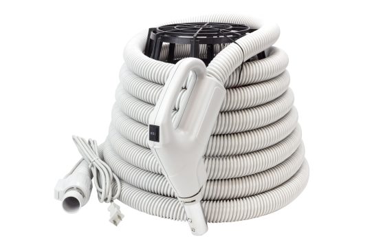 Boyau électrique pour aspirateur central avec poignée pompe à gaz et bouton arrêt départ 24-110v