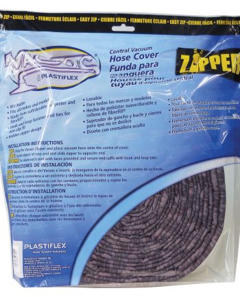 Recouvre-boyau matelassée à glissière pour boyau d'aspirateur central - Gris
