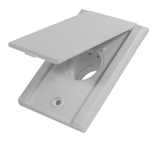 Prise murale rectangle pour installation d'aspirateur central - Blanc