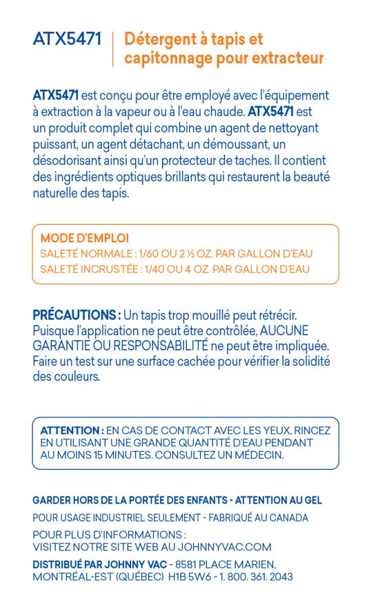 Détergent à extracteur pour tapis Attax