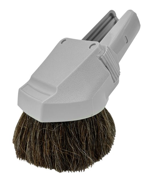 Brosse à épousseter combinée en crin de cheval de 32mm (1 1/4po) de diamètre pour divans et meubles en crin de cheval - Gris