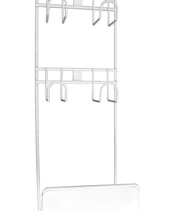 Support mural long en métal pour boyau et accessoires d'aspirateur central