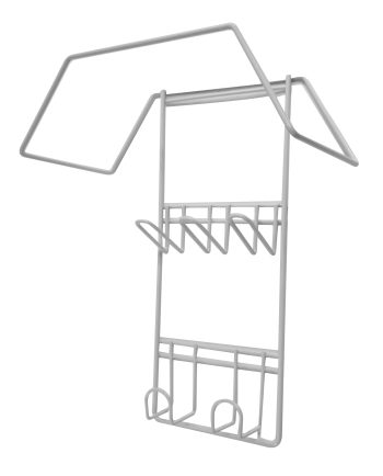 Support mural court en métal pour boyau et accessoires d'aspirateur central