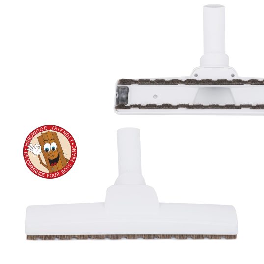 Brosse à plancher en crin de cheval et avec roulettes de 32mm (1 1/4po) de diamètre - Gris