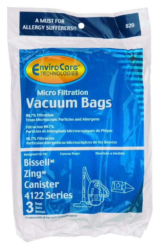 Sac de papier pour aspirateur chariot Bissell Zing 4122