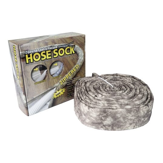 Recouvre-boyau matelassée à glissière pour boyau d'aspirateur central - Taupe