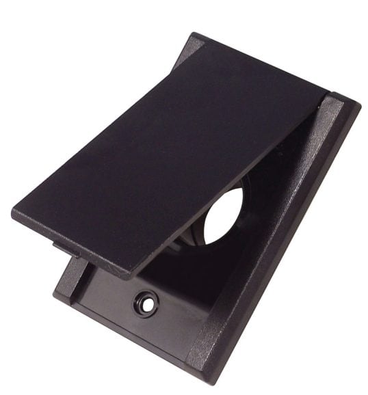 Prise murale rectangle pour installation d'aspirateur central - Noir