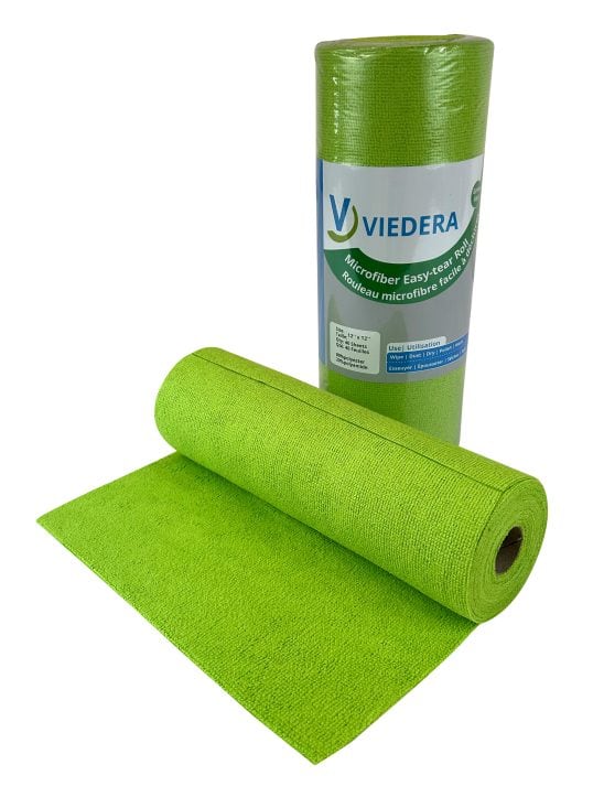 Chiffon microfibre tout usage en rouleau de 40 feuilles - Vert