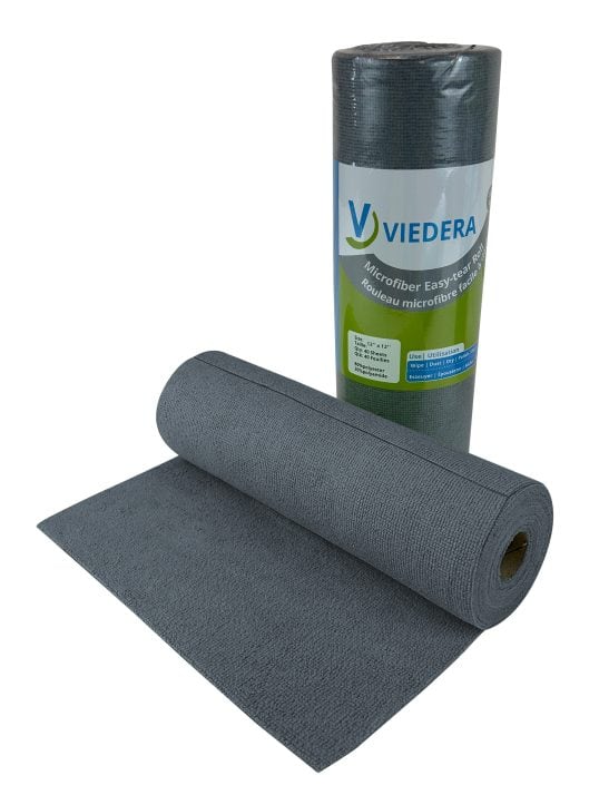 Chiffon microfibre tout usage en rouleau de 40 feuilles - Gris