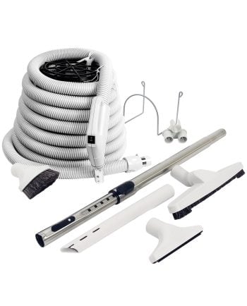Ensemble de boyau et accessoires pour aspirateur central avec poignée pompe à gaz et bouton arrêt départ