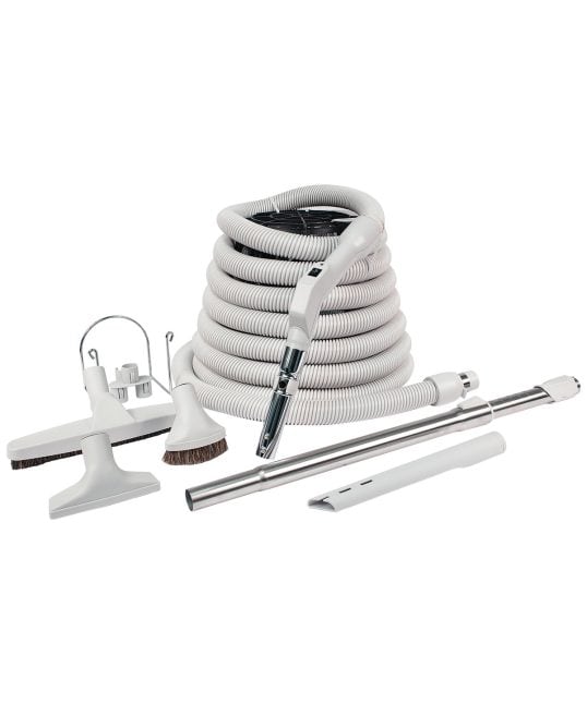 Ensemble de boyau et accessoires pour aspirateur central avec poignée longue et bouton arrêt départ