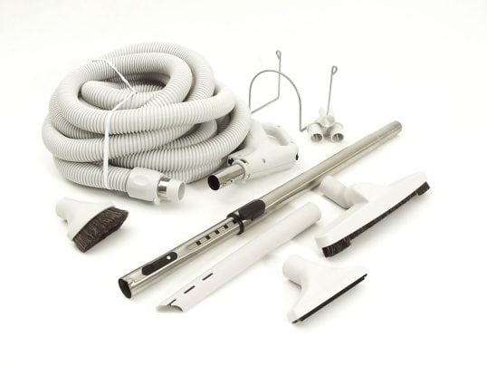Ensemble de boyau et accessoires pour aspirateur central avec poignée pompe à gaz et bouton arrêt départ
