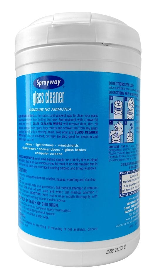 Lingettes nettoyantes pour vitres sans amoniaque Sprayway