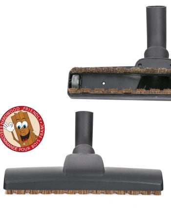 Brosse à plancher en crin de cheval et avec roulettes de 32mm (1 1/4po) de diamètre - Noir